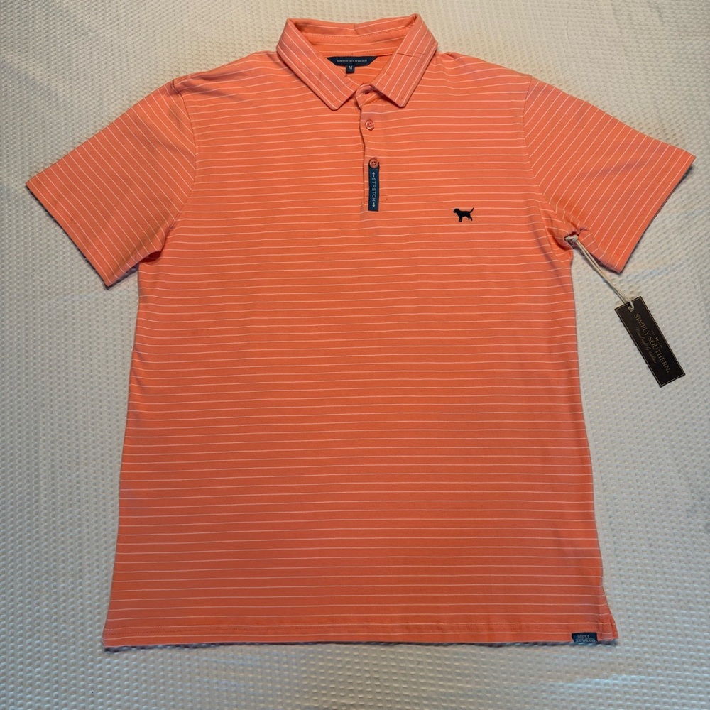 Simply Southern Men's Coral Polo Shirt